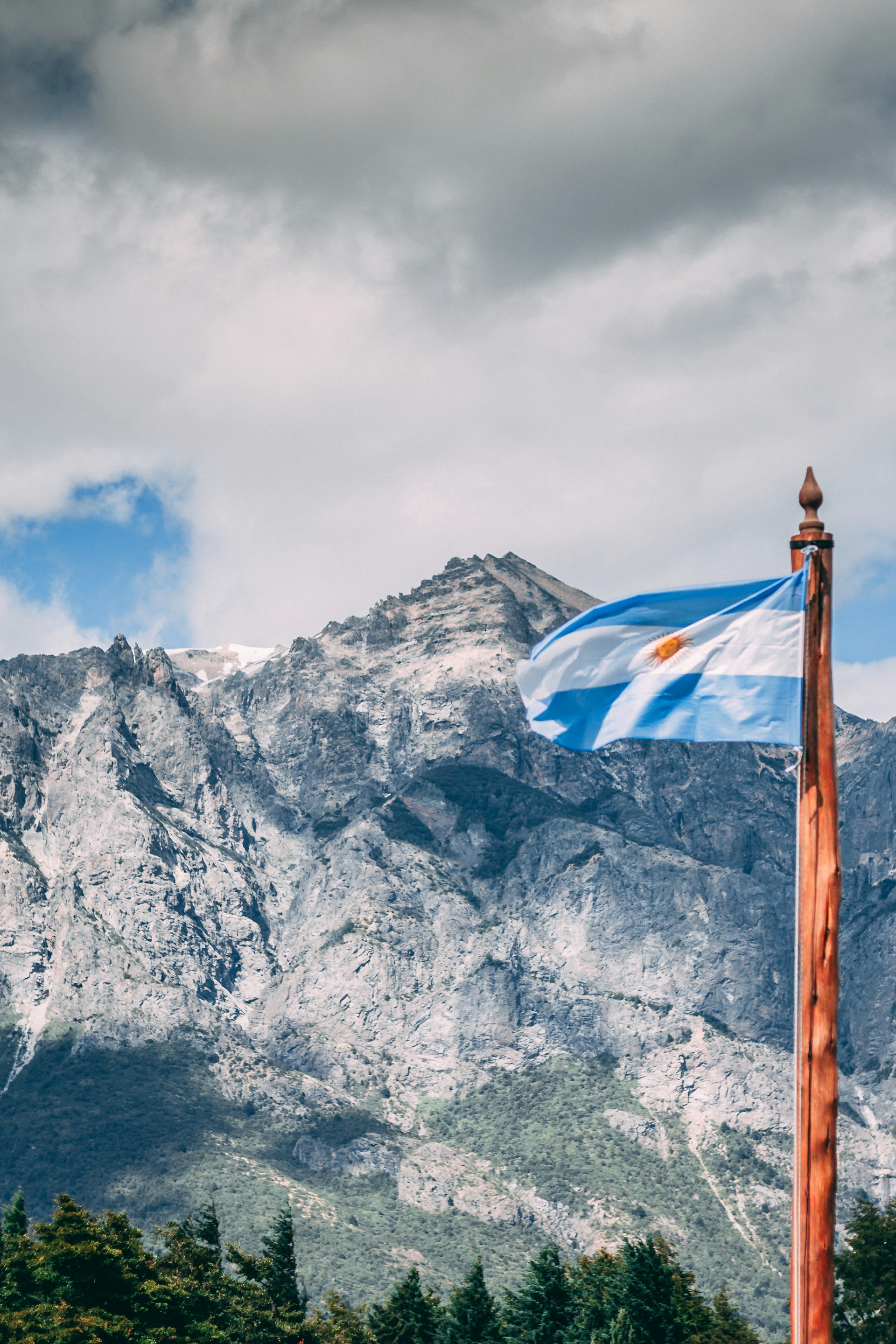 Argentine Patagonia landscape with mountains and pristine lakes near Bariloche